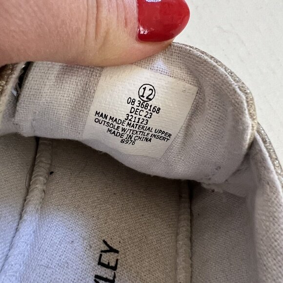 CYNTHIA ROWLEY Hoop And Loop  gold glittery sneakers Sz 12 - Picture 4 of 10